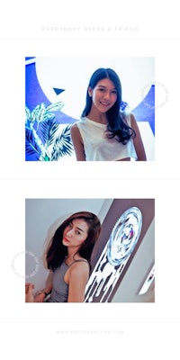 two pictures of a woman posing in front of a mirror