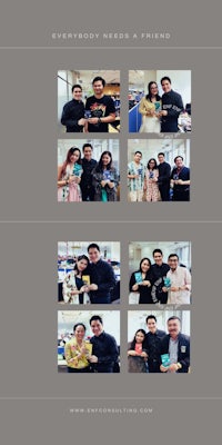 a group of people are posing for a picture