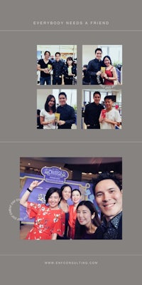 a group of people are posing for a photo