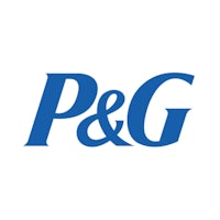 p & g logo on a white background