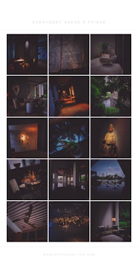 a series of photos showing different scenes in a dark room