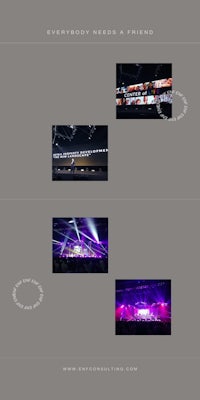 a series of pictures of a stage with different lights