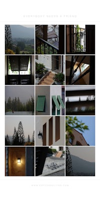 a collage of photos showing different views of a house